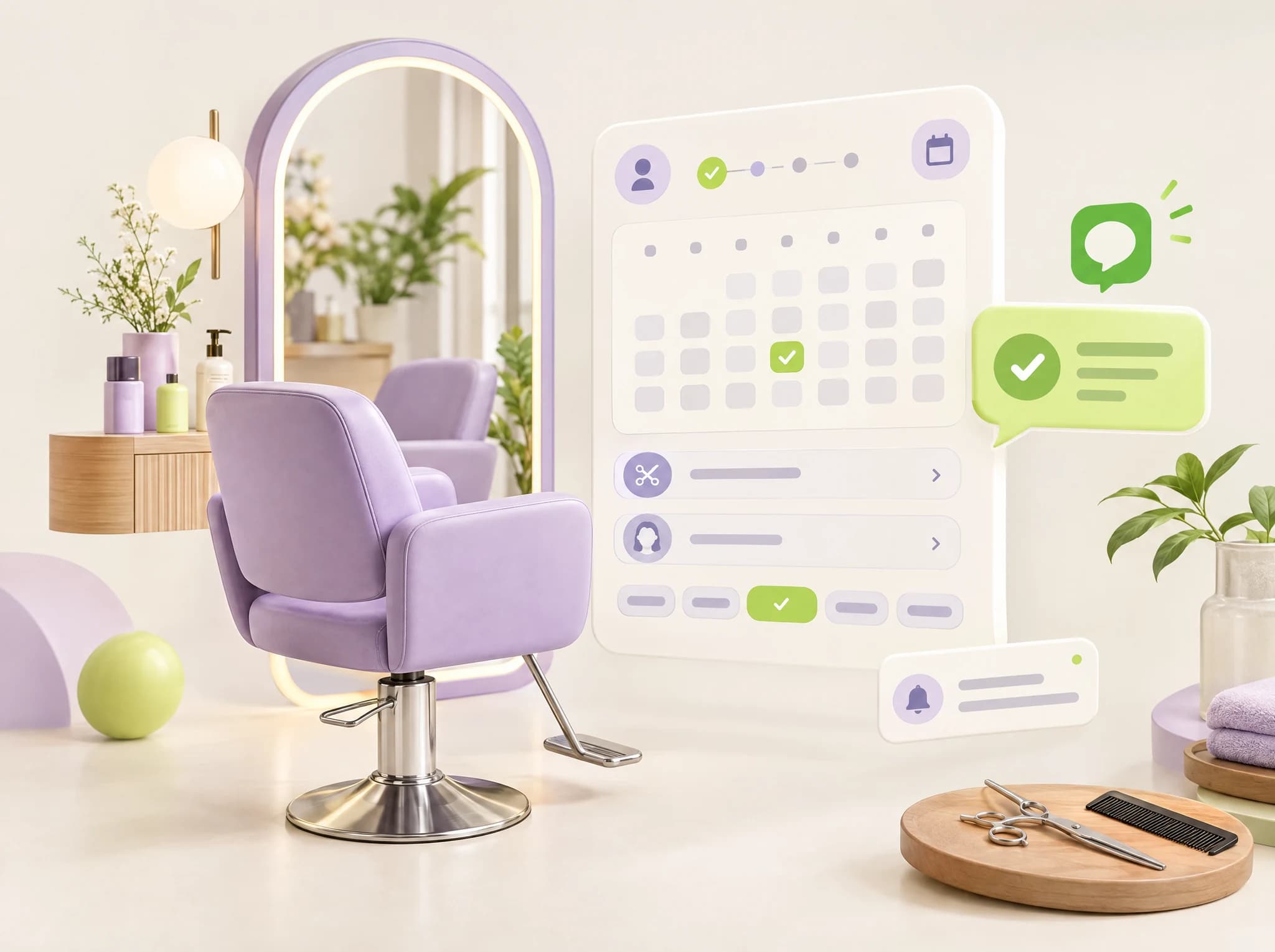 Concept illustration: online appointment booking for beauty & spas