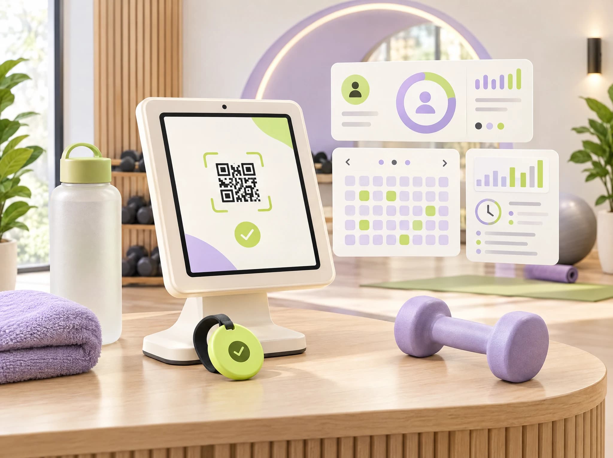 Concept illustration: attendance tracking for fitness studios