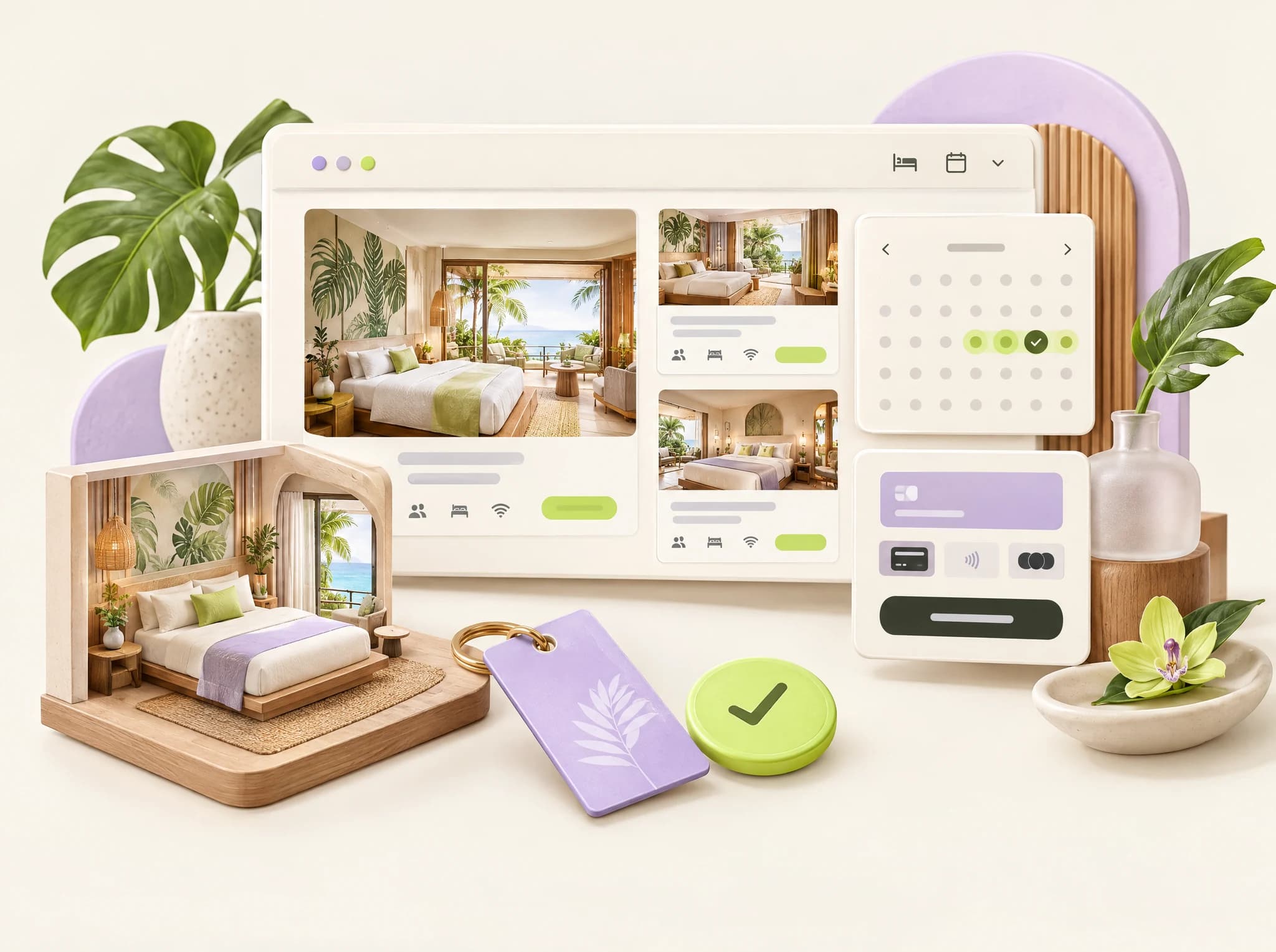 Concept illustration: direct booking engine for hotels
