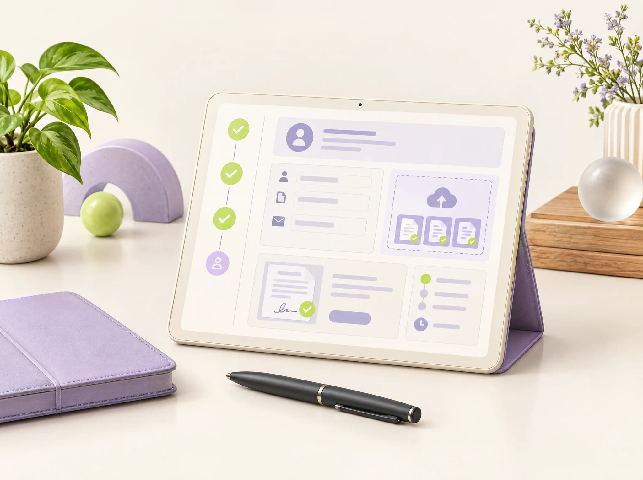 Concept illustration: client onboarding portal for law & accounting