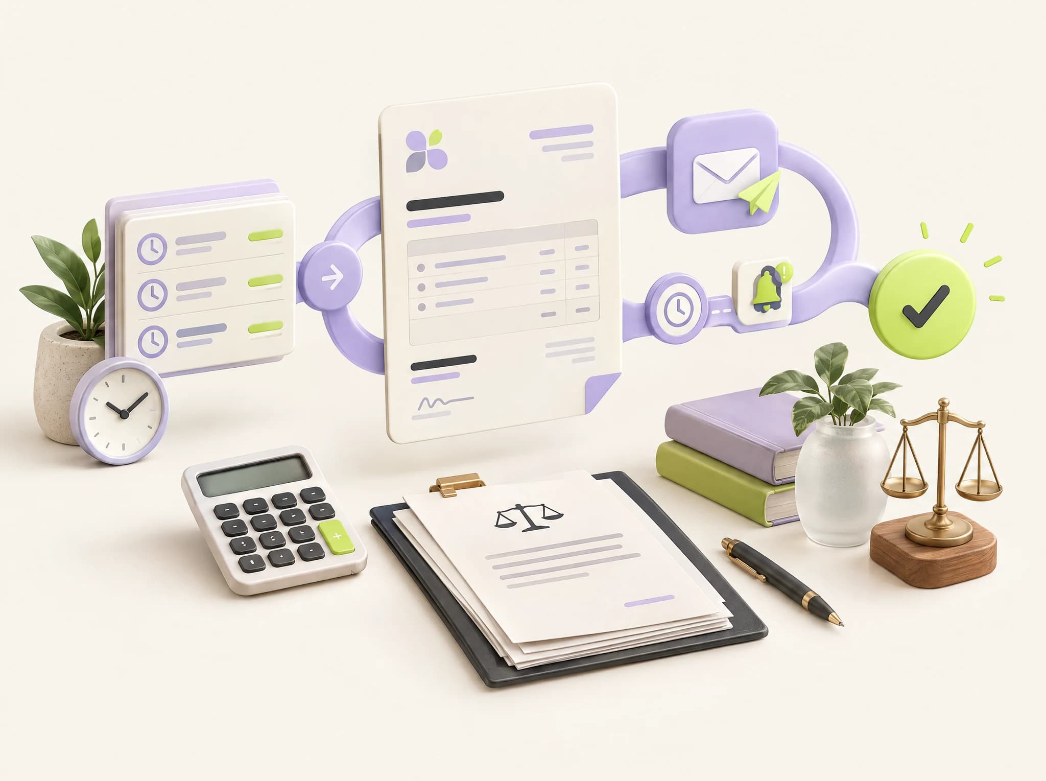 Concept illustration: automated invoicing for law & accounting