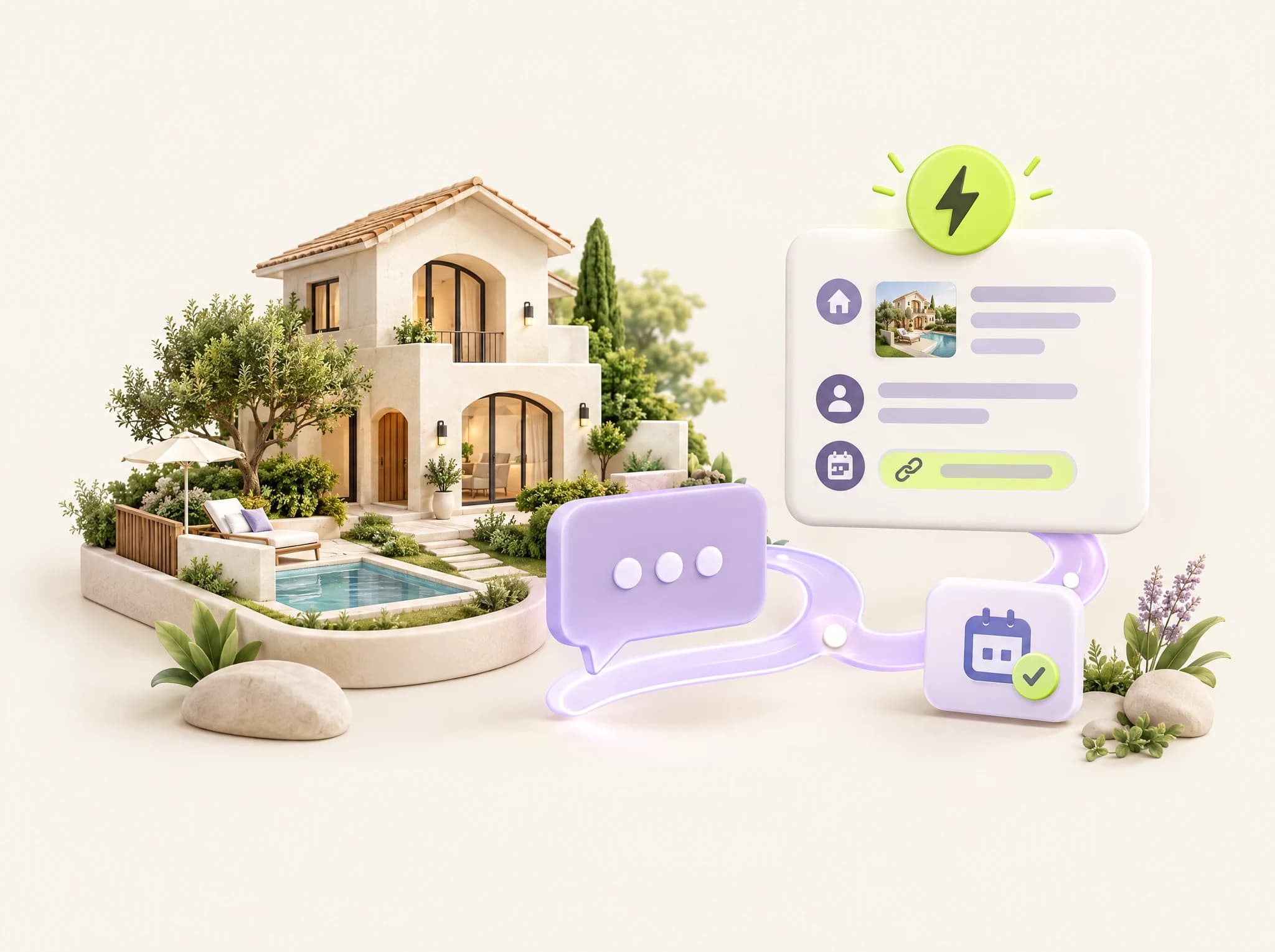 Concept illustration: instant lead response for real estate