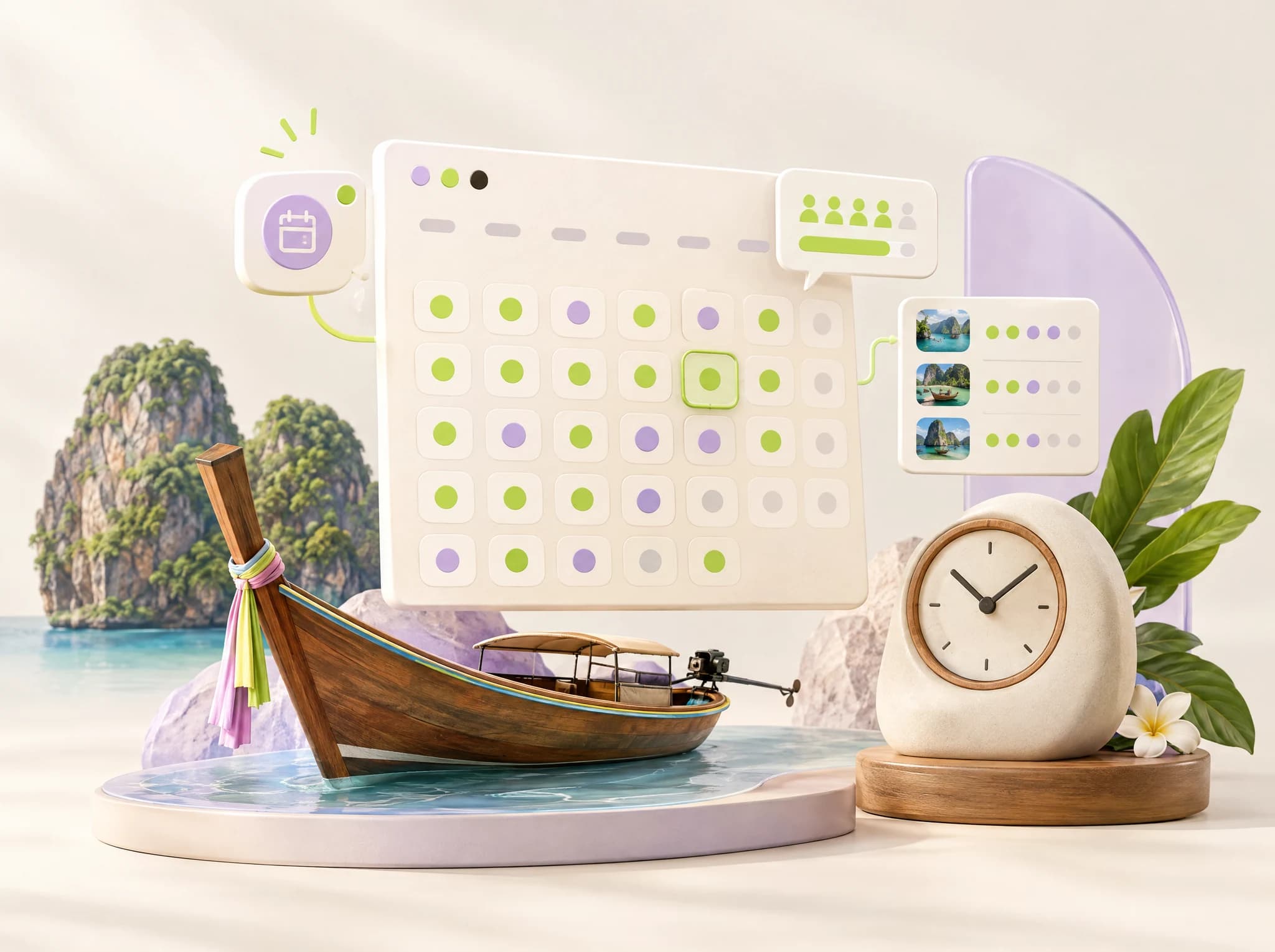 Concept illustration: real-time availability calendar for tour operators