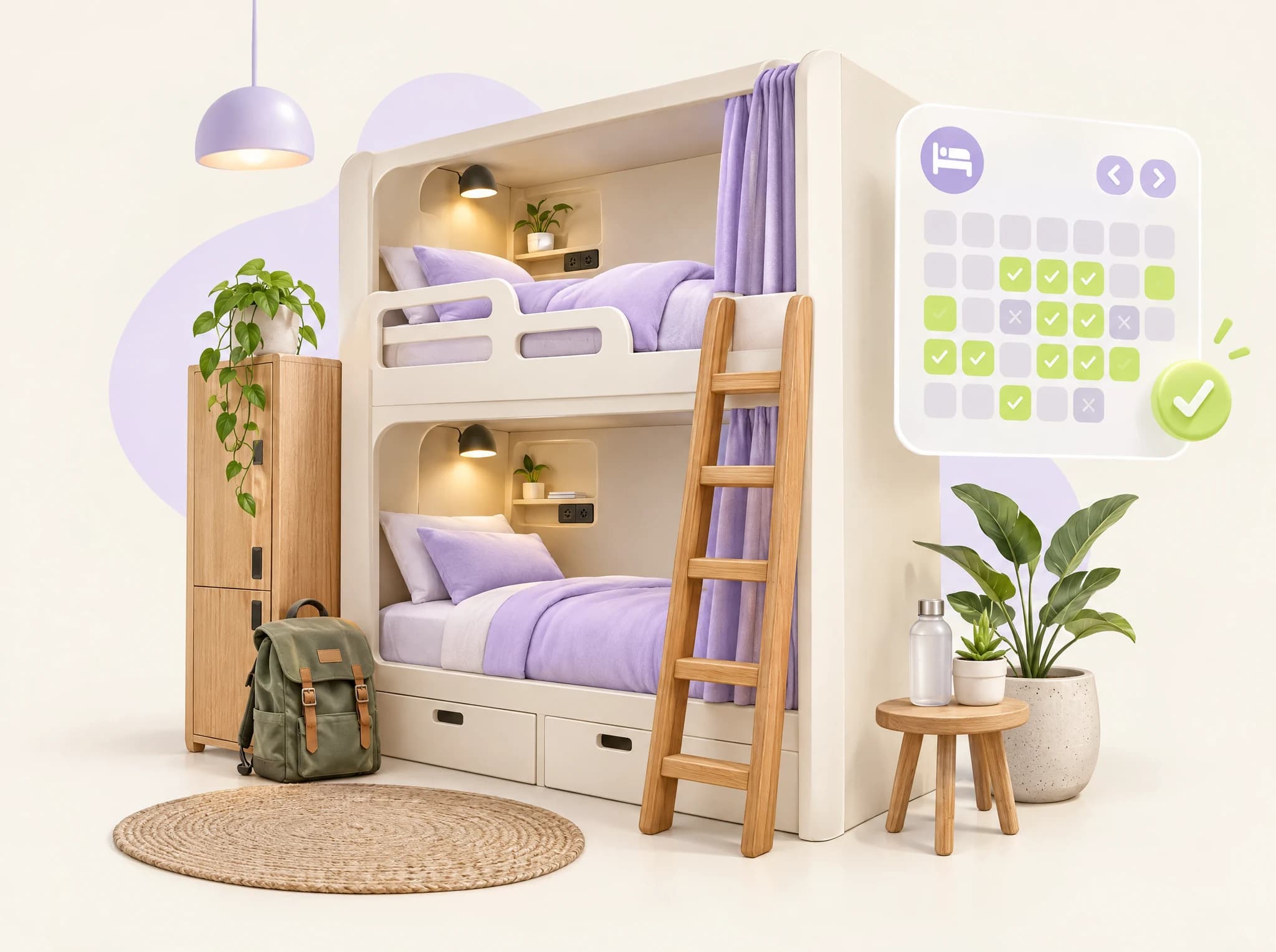 Concept illustration: Book Beds, Sell Experience