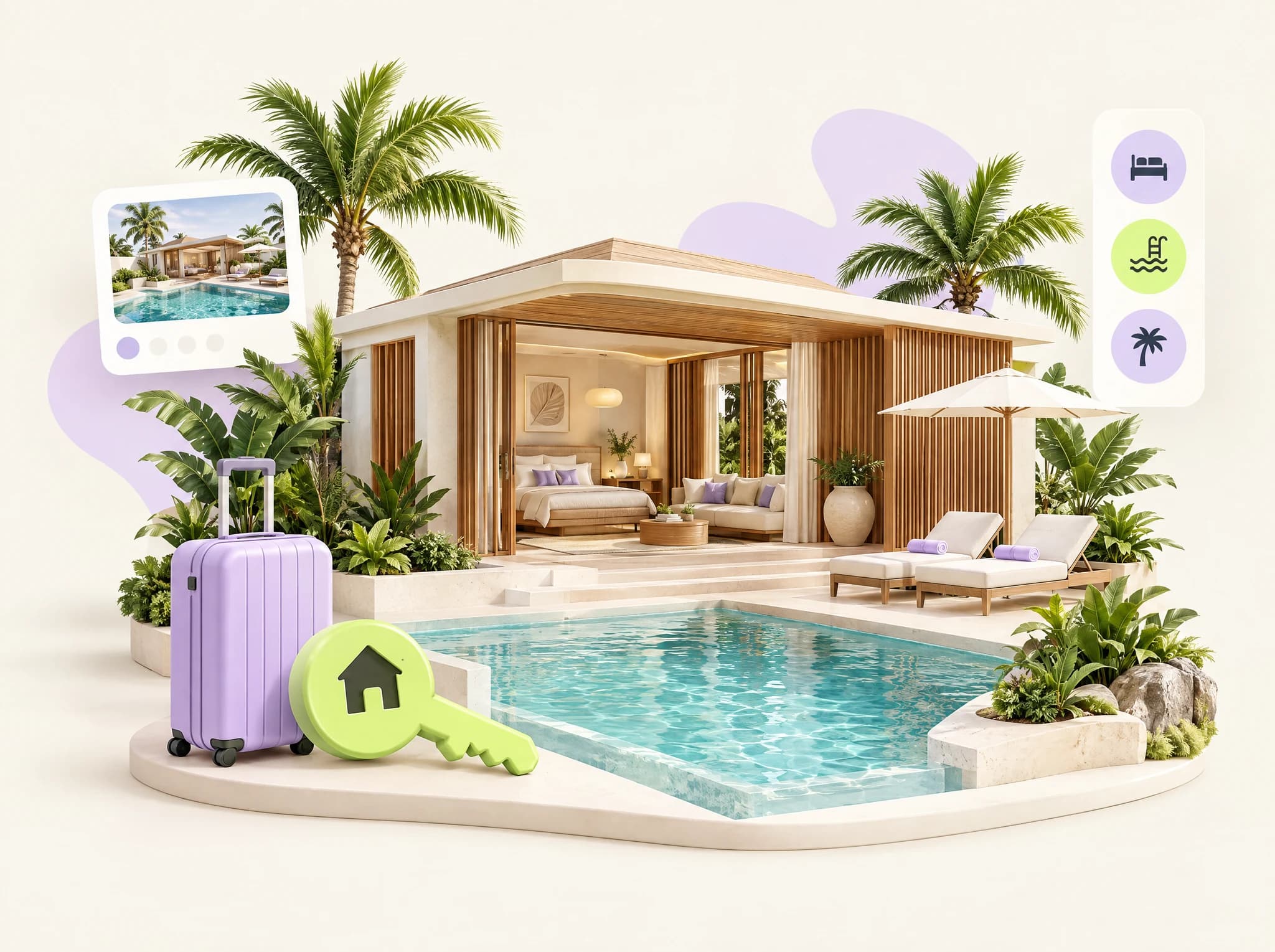 Concept illustration: Villa Rental Website Phuket