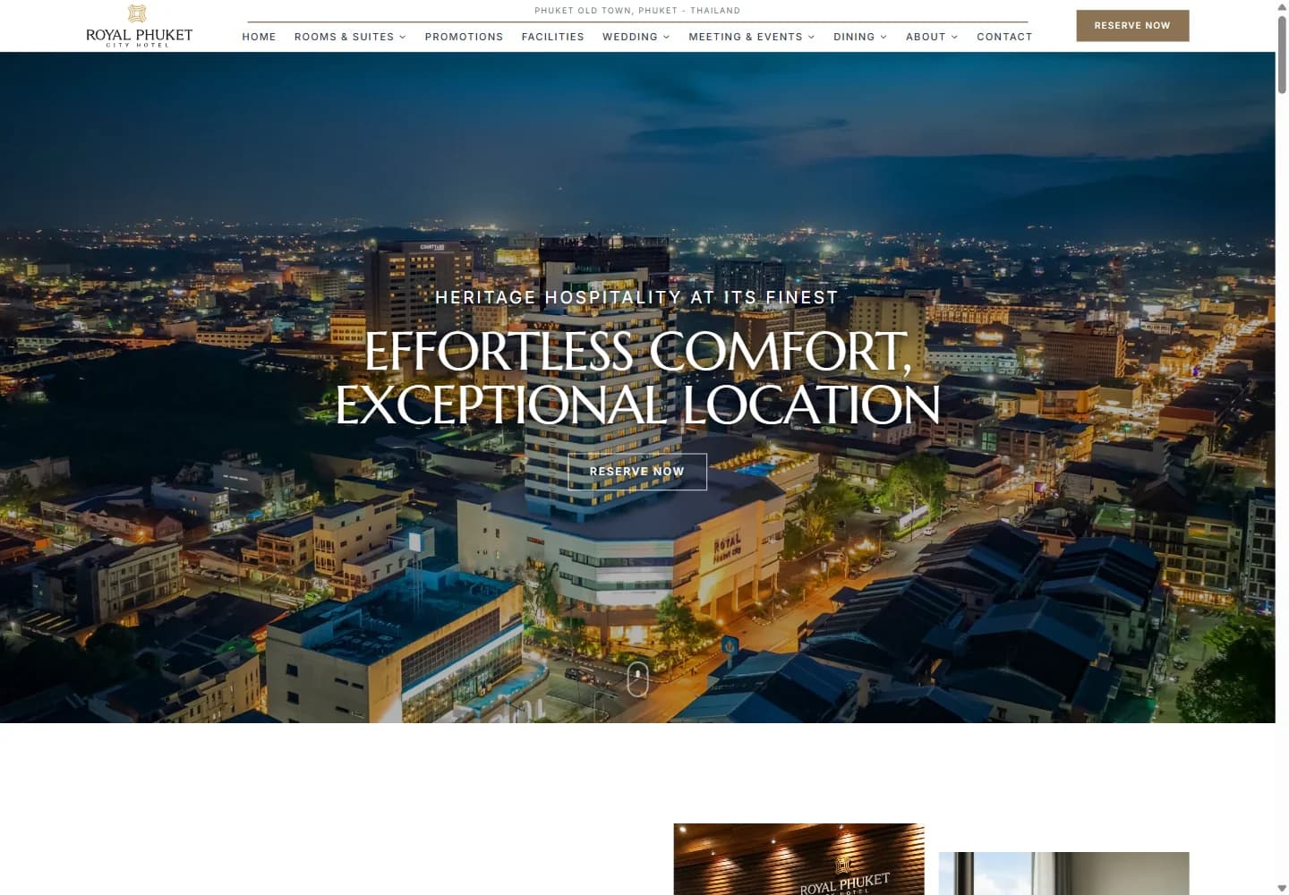 Royal Phuket City Hotel website homepage